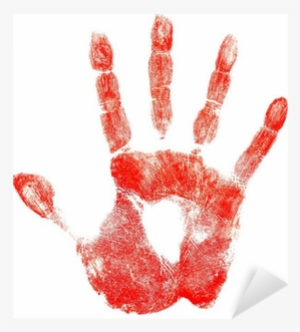 Bloody Red Hand Print Isolated On White Sticker • Pixers® - Кровавый След Руки