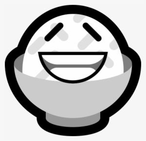 Bowl Of Rice With Wide Grin And With Sad Closed Eyes - Mon