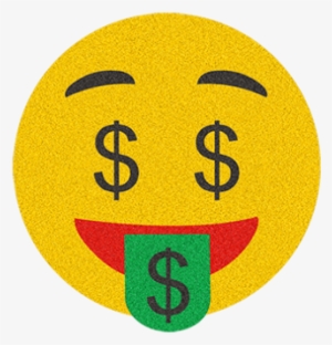 Money Face Emoji Design With Glitter - Face