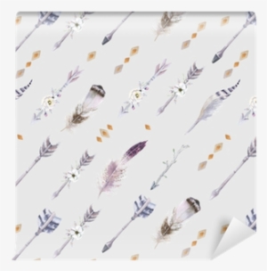 Papel De Parede Watercolor Boho Padrão Sem Costura