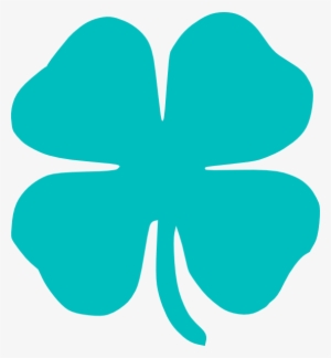 4 Leaf Clover Clipart Png - Teal Four Leaf Clover