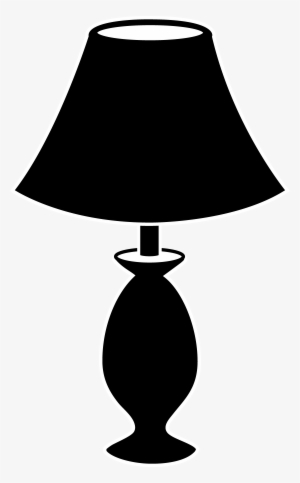 Light Bulb Clipart Silhouette - Black And White Desk Lamp Clip Art