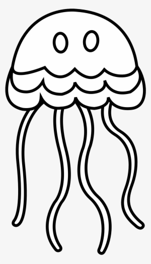 Jellyfish Black White Line - Jellyfish Clip Art Black And White