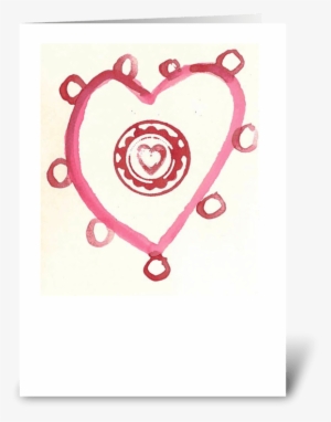 Heart With Circles Greeting Card - Heart