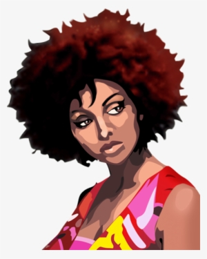 Afro Girl Vector - Black Girl Afro Cartoon Png