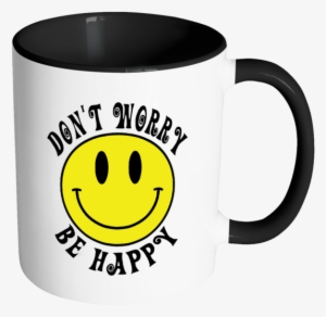 Retro Don't Worry Be Happy Smiley Face Color Accent - Dont Worry Be Happy Emoji