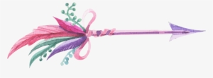 Feather Boho Bohemian Sticker Watercolor Bohofeathers - Flechas Con Plumas Png
