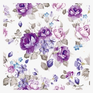 Vector Library Flower Design Paper Pattern Watercolor - Purple Watercolor Flowers Vector