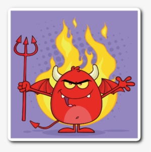 Funny Devil Vinyl Die Cut Sticker - Böse Teufel