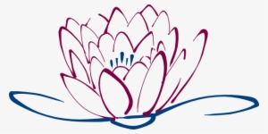 Blue Maroon Lotus - Lotus Png Black N White