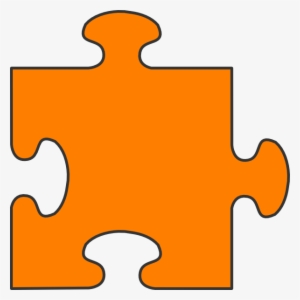 Orange Border Puzzle Piece Top Clip Art At Clipart - Puzzle Piece Clipart