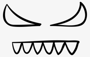 Devil Eyes And Teeth Of Halloween Comments - Devil Eyes Outline