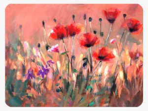 Poppies Glass Cutting Board Small - Madaras Gallery