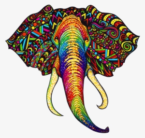 Elephant Drawing Colorful - Colorful Tribal Animals
