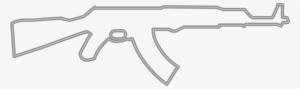 Ak47 Hud Outline Csgo - White Ak 47 Png