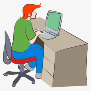 28 Collection Of People Using Computer Clipart - Guy And A Computer