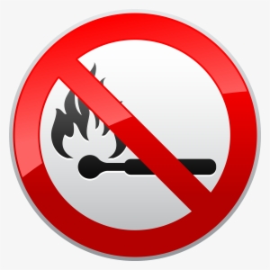 No Naked Flames Prohibition Sign Png Clipart - Sign