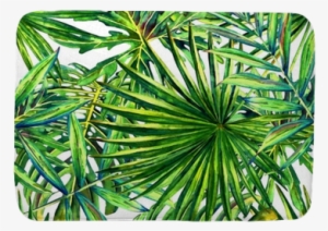 Seamless Floral Pattern With Watercolor Tropical Palm - Watercolor Painting