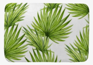 Watercolor Tropical Palm Leaves Seamless Pattern - Art Print: Allen's Tropic Day 1, 13x13in.