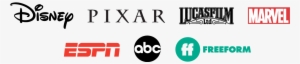 Company Logos From Disney, Pixar, Lucas Film, Marvel,