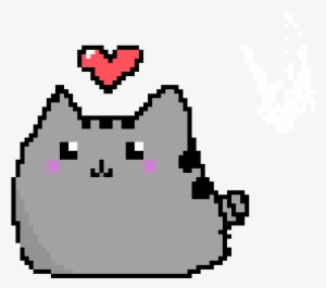 Pixel Art Pusheen <3 - Pixel Cat With Heart