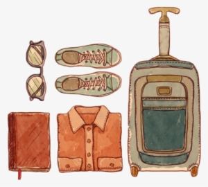 Clipart Black And White Download Baggage Travel Painting - Baggage Watercolor