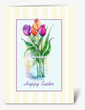 Happy Easter, Tulips Greeting Card - Greeting Card