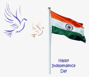 Indian Flag With Birds - Happy Independence Day 2018 India