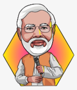 Narendra Modi Stickers Messages Sticker-6 - Cartoon Drawing Of Narendra Modi