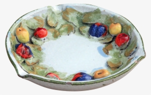 Vintage Italian Art Pottery Fruit Bowl - Strawberry