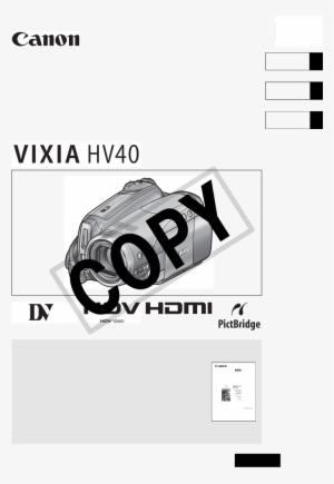 Manual De Uso De Canon Vixia Hv40 Manual De Instrucciones - Canon