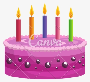 Birthday Cake Vector Illustration - Stock Illustration