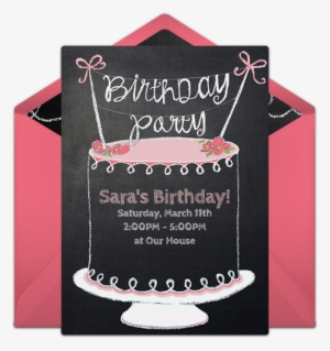 Chalkboard Birthday Cake Online Invitation - Birthday