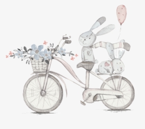 A Transparent Material For A Cartoon Bike Rabbit