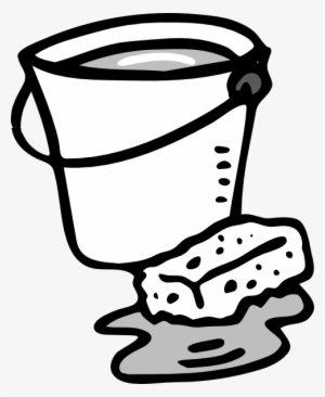 Bucket And Sponge B - Clipart Cleaning Bucket