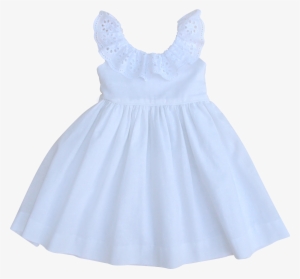 The Poppy Dress In French White - Embroidery