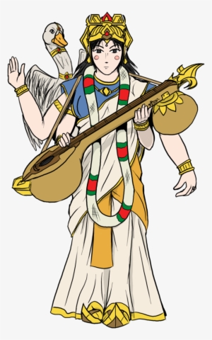 Saraswati Drawing Idol Svg Library Download - Sarsawati Devi Art