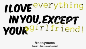 2934 I Love Everything In You Except Your - M Fine Thank You