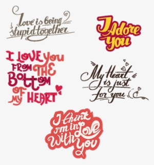 Vector Lettering Collection With Quotes About Love - Vector Graphics