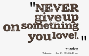 Foxy Quotes About Never Give Up Something 23 Quotes - Never Give Up About Love