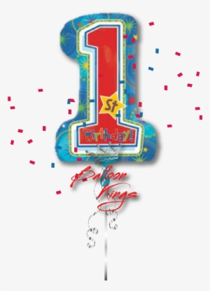 1st Birthday Stars - 28" One-derful Birthday Boy Supershape Foil Balloon