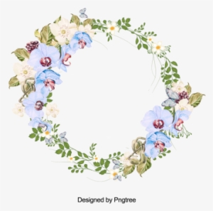 Beautiful Flower Wreath With Leaves Design, Flower, - 花 丸 枠