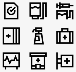 Medical - Bedroom And Bathroom Icons