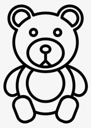 Frontal Teddy Bear Vector - Toy Black And White
