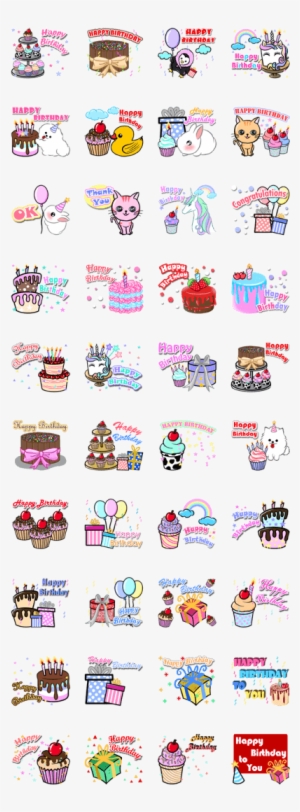 Happy Birthday Cakes Collection - おっさん の ため の 昭和 レトロ スタンプ 2