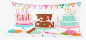 Cakes - Pop-up Panoramics Greeting Card - Festive Cakes
