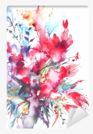 Watercolor Bouquet Of Flowers, Beautiful Abstract Splash - Watercolor Splash Floral Background