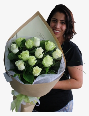 Cream And Green Rose Bouquet - Green Rose Bouquet