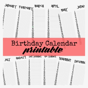 Printable Birthday Calendar - Birthday Calendar Printable