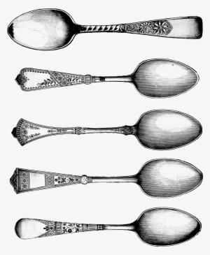 Download Vintage Spoons Clipart Image - Clipart Black And White Spoons